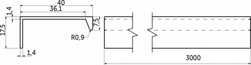 Ручка меб. накладная алюм. INSIDE 3000 брашированное золото блеск, AKS_2