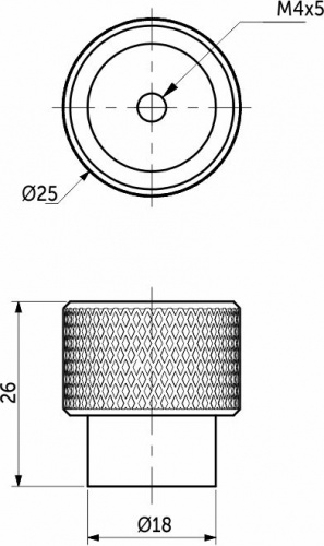 Ручка меб. кнопка мет. FLUID черный матовый, AKS_2