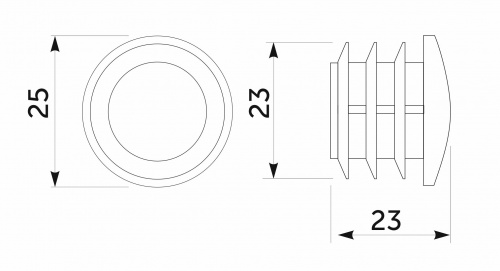 Заглушка внутр. трубы d25 (507D) 0,8мм полушар, хром AKS_2