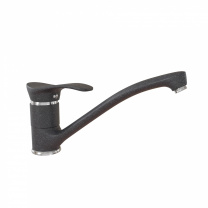 Смеситель для кухни высокий, латунь, GS-004, черный мат, Gamma Stone фотография