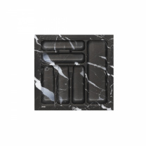 Лоток для столовых приборов 500 MARBLE 435*430, черно-серый мрамор AKS фотография