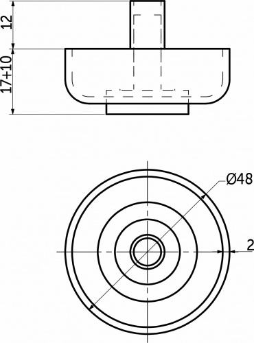 Опора меб. пласт. WPJA-22 h17 регул. черный AKS_2