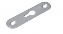 Пластинка зацепная 65*15*54*1,3 белый цинк (большое отверстие по центру) РФ фотография