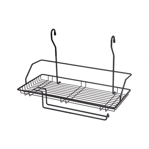 Корзина на трубу d16 одинарная+бумага CWJ220 черный AKS_1