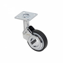 Колесо меб. GALAXY d60 h94 с площадкой, хром/черный AKS фотография