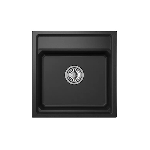 Мойка кварц, прямоугольная, KS-5002, 500*510мм, черный металлик, на столешницу, Granula_3