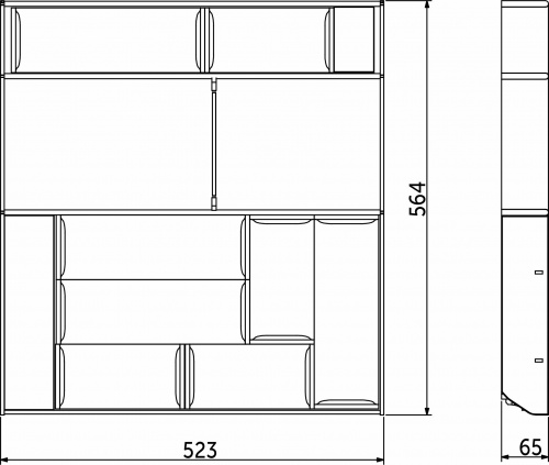 Вкладыш 60/550 шуфлядный металлический Organizer нержавеющая сталь (523*564*65) AKS_2