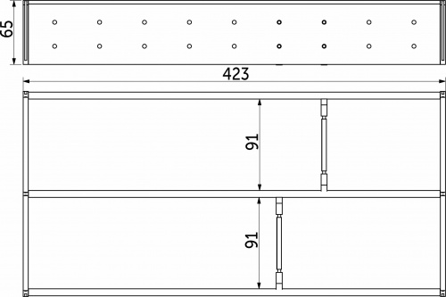 Комплект разделителей L450 универсальный металлический Organizer нержавеющая сталь (423*204*65) AKS_2