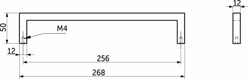 Ручка меб. скоба мет. KUBIC 256 черный, AKS_2