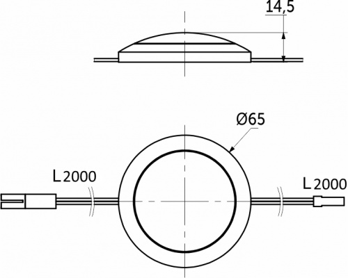 Выключатель ножной, в сборе c проводами, плоский, 12/24V, 36/72W, AKS_2