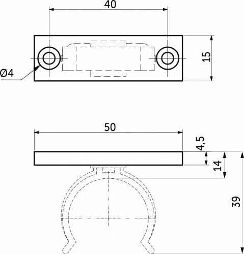 Планка пластиковая для ДСП, черный (к клипсе 88 215) AKS_2