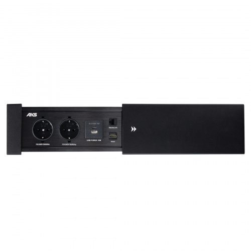 Выдвижной удлинитель Hollander, 2 розетки, 2xUSB, HDMI, LAN, черный AKS_4