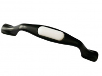 Ручка меб. скоба мет. OREO 96 черный матовый+белый, AKS фотография