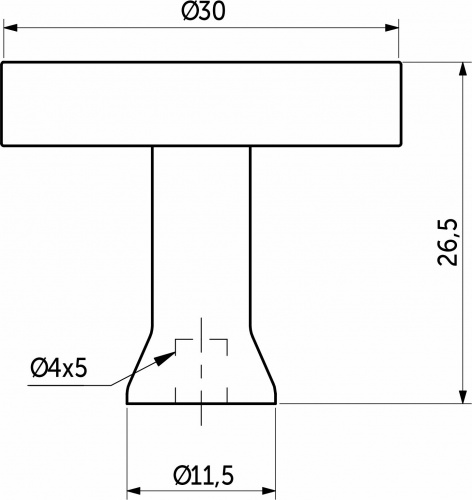Ручка меб. кнопка мет. UNITY, белый матовый, AKS_2