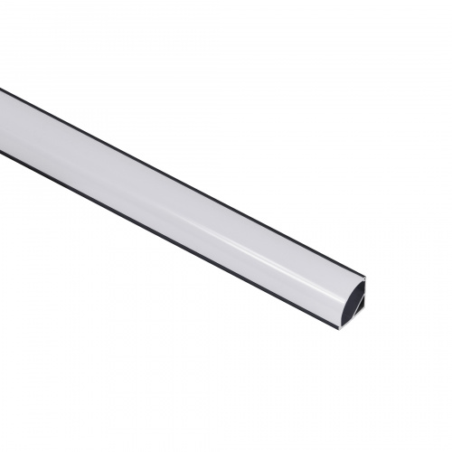 Профиль алюминиевый угловой ORION-1616C с экраном, круглый экран, цвет черный, 3м, AKS_3