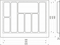 Лоток для столовых приборов 700 LINER 635*485, белый AKS фотография