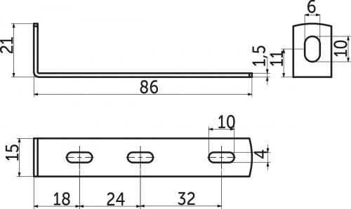 Уголок металлический (предохраняет от опрокидывания мебели) 86*21*15 (1,5) (уп/1тыс.шт), РП_2