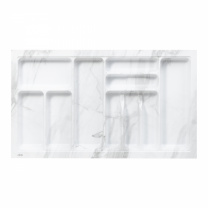 Лоток для столовых приборов 900 MARBLE 830*485, бело-серый мрамор AKS фотография