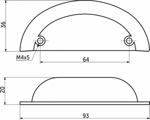 Ручка меб. мет. KAPYUSHON 64, черный матовый, AKS (без винтов)_2