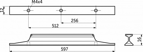 Ручка меб. скоба алюм. STELLS 512/597 черный матовый, AKS_2