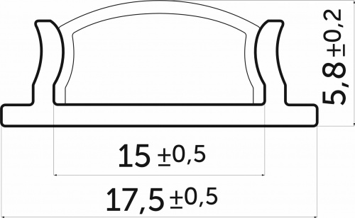 Профиль алюминиевый накладной, гибкий, Slim (3 м.), цвет алюминий, AKS_2