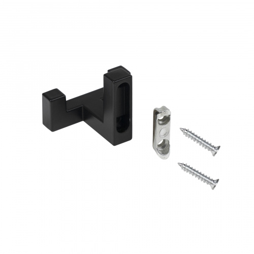 Крючок меб. двухрожковый мет. BENZ черный матовый AKS_7