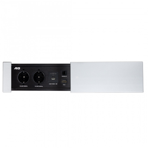 Выдвижной удлинитель Hollander, 2 розетки, 2xUSB, HDMI, LAN, алюминий, AKS_4
