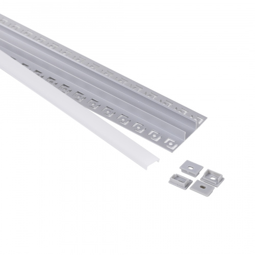 Профиль алюминиевый накладной в гипсокартон RIGEL-2013D, с экраном, цвет алюминий, 2м, AKS (в комплекте 4 заглушки)_3