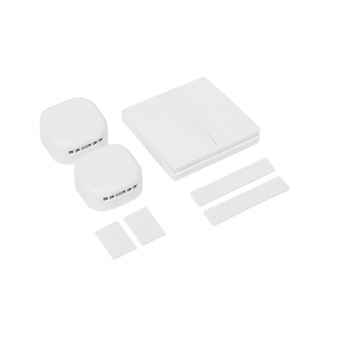 Выключатель кинетический, с реле, 2 клавиши, белый, AKS_3