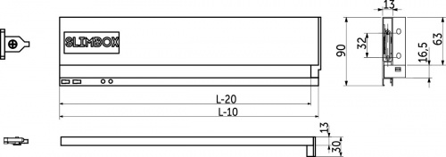 Боковина Slimbox AKS L-350 H=90 белый левая+правая_2