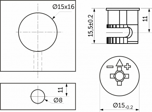 Эксцентрик 15x15,3 для плиты 22/23 мм (уп/1тыс.шт) AKS_2