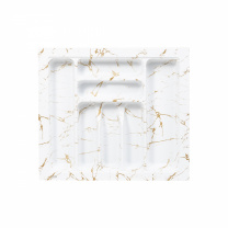 Лоток для столовых приборов 600 MARBLE 540*485, бело-золотой мрамор AKS фотография