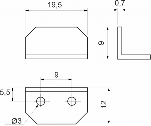 Планка ответная угловая к замку PL_2