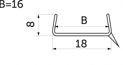 Профиль цоколя уплотнительный ПВХ 16мм (3,0м=1шт), бесцветный, Е, РП _2
