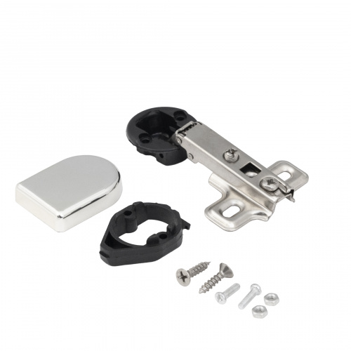 Петля д/стекла накладная с пружиной h0 slide-on AKS (овальная заглушка хром)_3