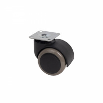 Колесо меб. пласт. FURNI d50 с площадкой, черный/серый AKS фотография