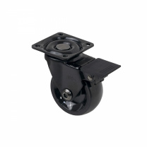 Колесо меб. ORION d50 h64 с площадкой с торм., черный AKS фотография