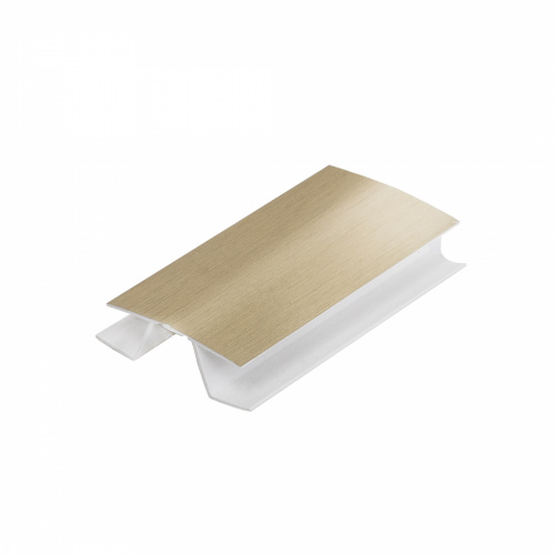 Угол гибкий к цоколю мебельному ПВХ h=100 золото брашированное РФ_1