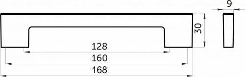 Ручка меб. скоба пластик. PS36/C36 128/160 черный матовый AKS_2