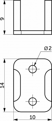 Держатель для гибкого неона 6*12мм, пластик, AKS_3