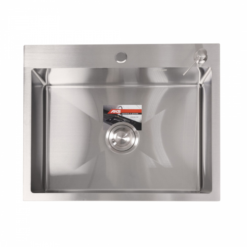 Мойка н/сталь, прямоугольная одночашевая, 600*500мм, сатин, PVD, врезн на столешницу, AKS (3,2мм)_1