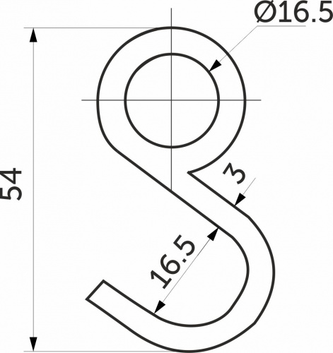 Крючок на трубу d16 несъемный хром AKS_2