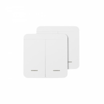 Выключатель беспроводной, с реле, проходной, 2 клавиши, белый, AKS фотография