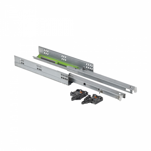 Направляющая скрытого монтажа L-350 с доводчиком ДСП до16mm с замками полное выдвижение_1