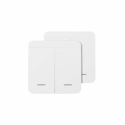 Выключатель беспроводной, с реле, проходной, 2 клавиши, белый, AKS_1