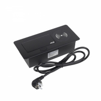 Выдвижной удлинитель Nova 5, 1 розетка, USB A + C, беспроводная зарядка, черный, AKS фотография