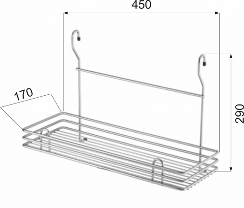 Корзина на трубу d16 одинарная CWJ102 хром AKS_2