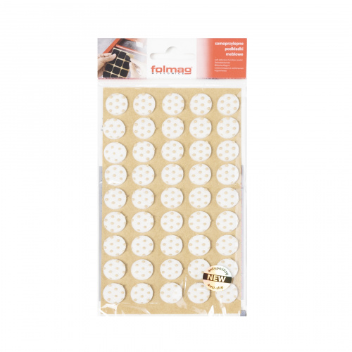Подкладка самоприлипающая фетровая прорезиненная d15мм (1упак.=45шт), белая, Folmag_3