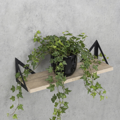 Полкодержатель мет. RISE 150*150*150*1.5 черный AKS_6