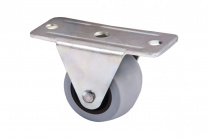 Ролик меб. с рез.ободом d33 h35 прямоходящий, серый РП фотография